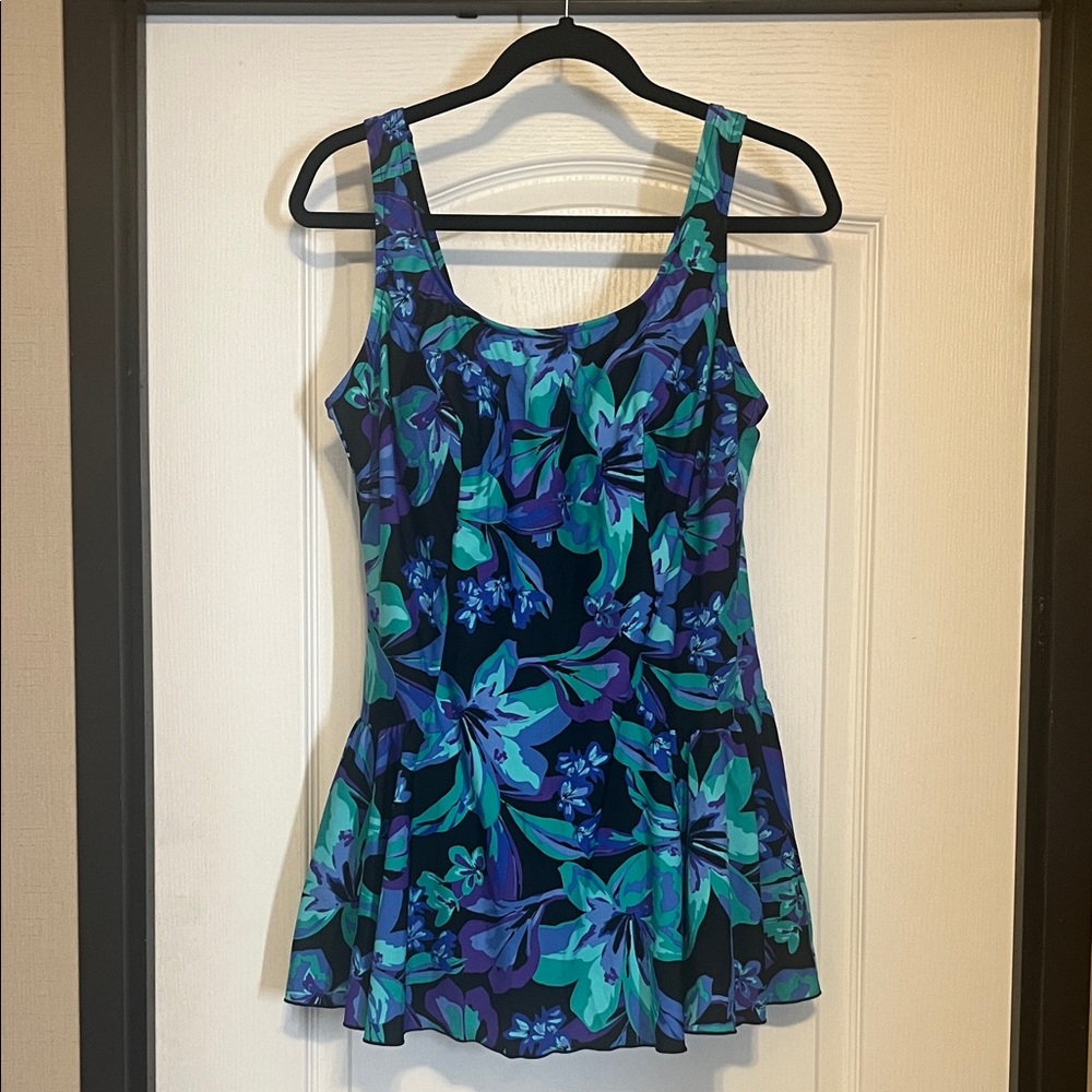 Maxine of Hollywood Blue and Green Swimsuit